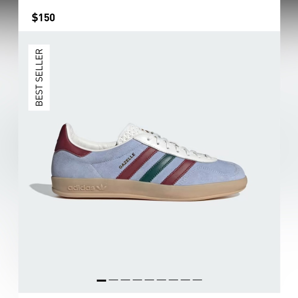 Adidas Gazelle Indoor Blue Dawn Collegiate Burgundy Men’s 9/W 10 NWT